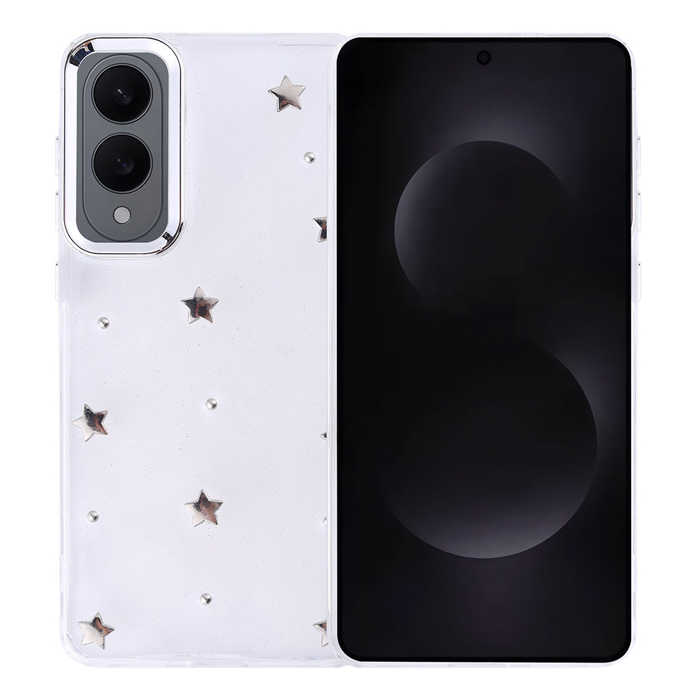 Galaxy S25 Edge Case Airbag Design Glitter Transparent Zore Polar Star Cover