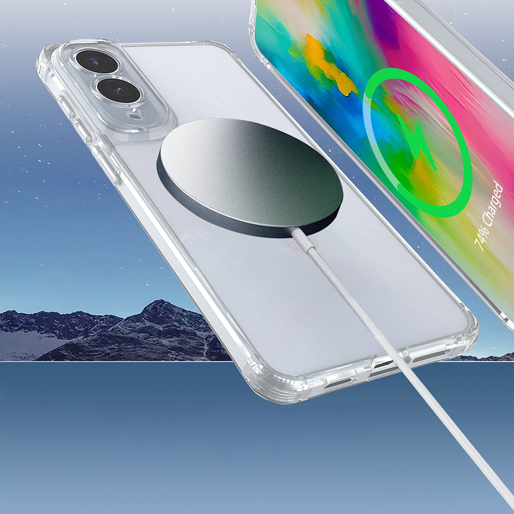 Galaxy S25 Edge Case Airbag Detachable Strap Zore Snap Silicone Cover Transparent