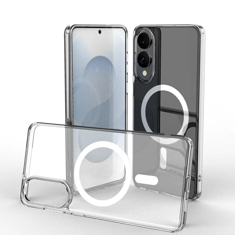 Galaxy S25 Edge Case Camera Protection M-safe Hard PC Zore Porto Cover Transparent