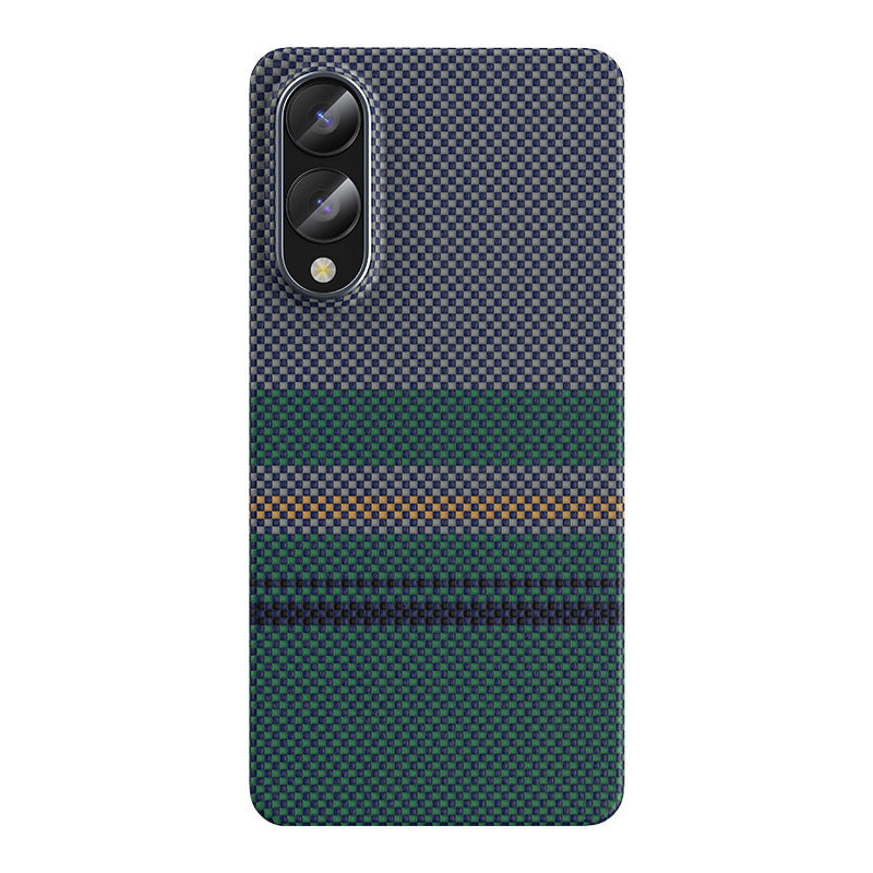 Galaxy S25 Edge Case with M-Safe Charging Function Carbon Fiber Design Benks Aurora ArmorAir Kevlar Cover Green