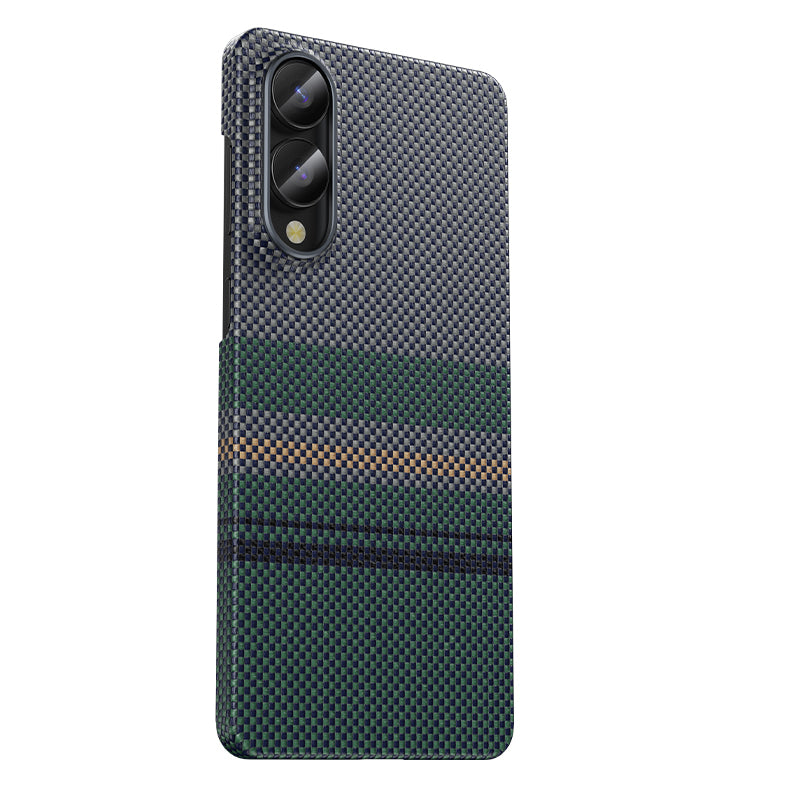 Galaxy S25 Edge Case with M-Safe Charging Function Carbon Fiber Design Benks Aurora ArmorAir Kevlar Cover Green