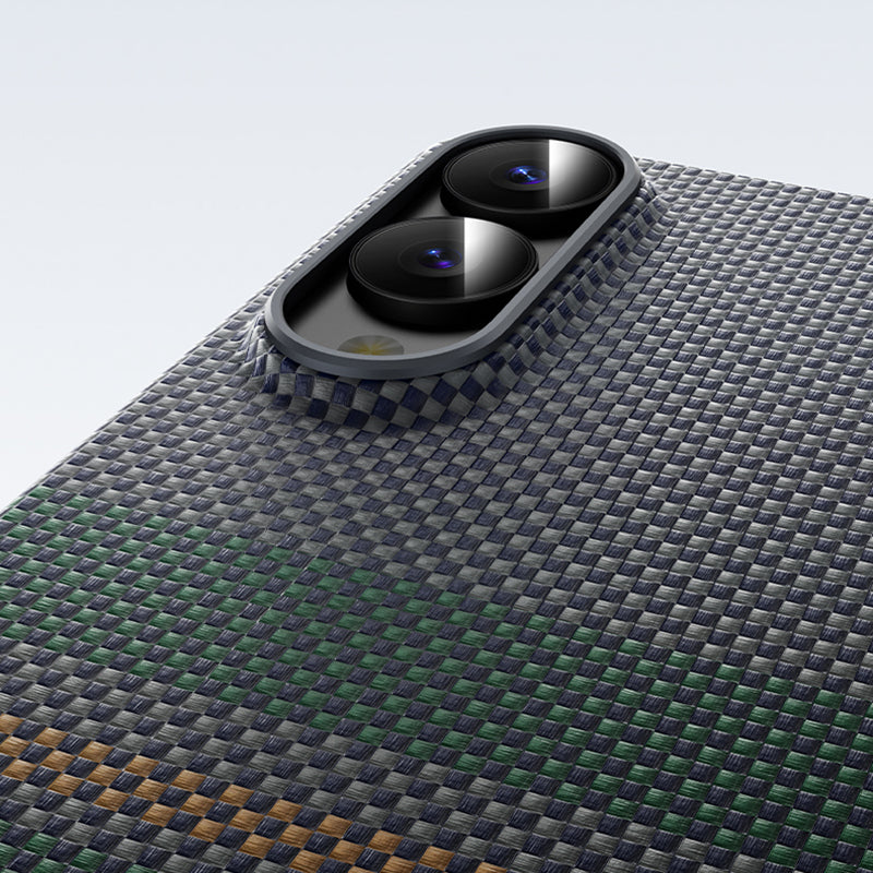 Galaxy S25 Edge Case with M-Safe Charging Function Carbon Fiber Design Benks Aurora ArmorAir Kevlar Cover Green