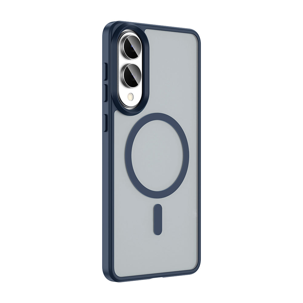 Galaxy S25 Edge Case M-safe Charging Feature Matte Back Surface Zore Sio Cover Navy Blue