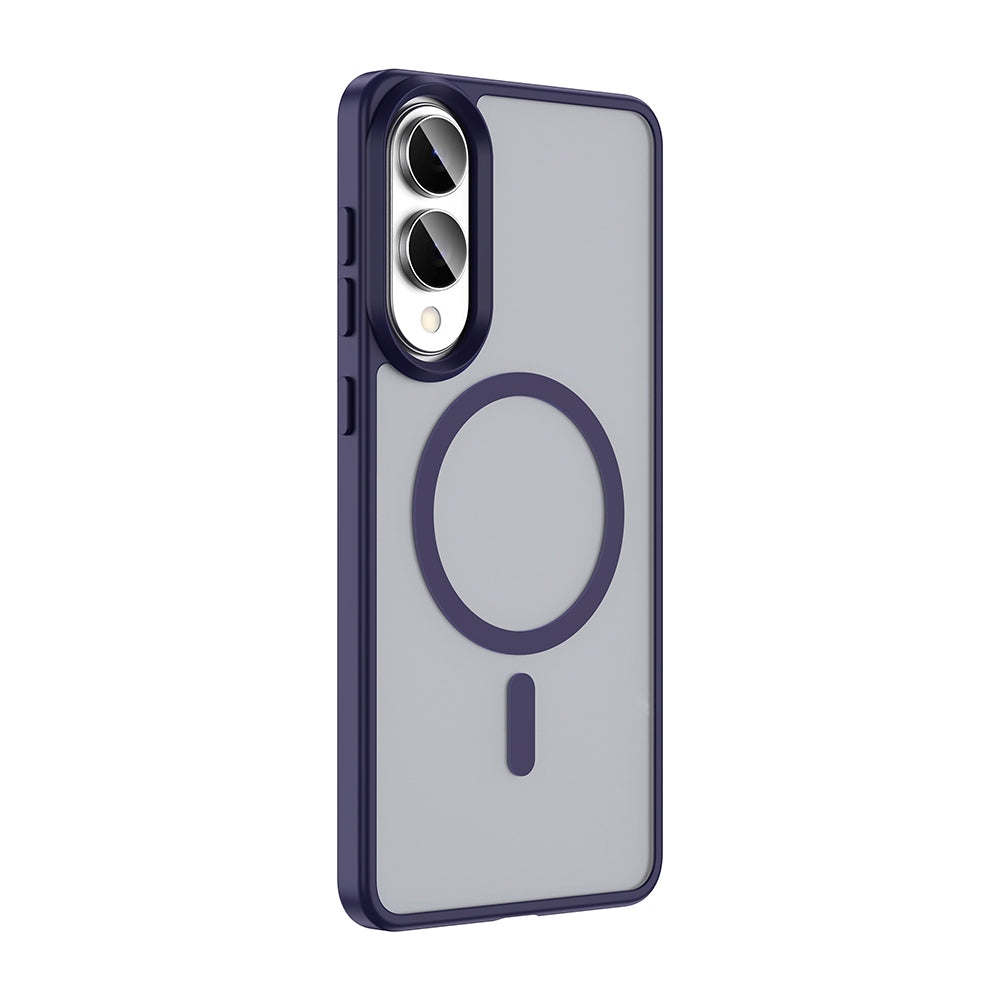 Galaxy S25 Edge Case M-safe Charging Feature Matte Back Surface Zore Sio Cover Navy Blue