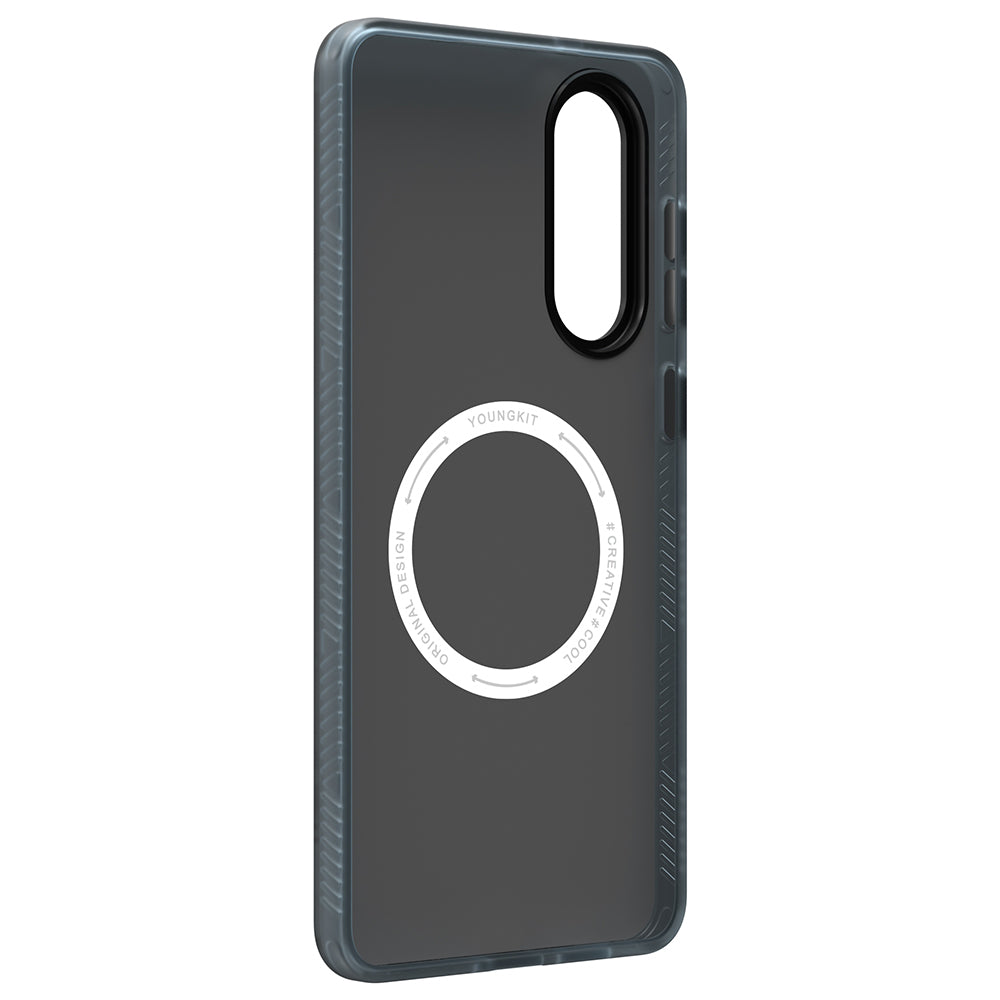 Galaxy S25 Edge Case M-safe Charging Feature Youngkit Technology Series Cover Gray