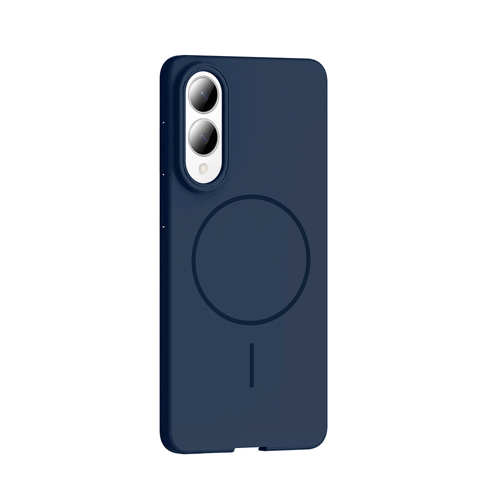 Galaxy S25 Edge Case Zore Ruby Hard Cover Navy Blue with M-safe Charging Feature