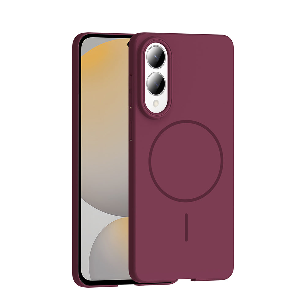 Galaxy S25 Edge Case Zore Ruby Hard Cover Plum with M-safe Charging Feature