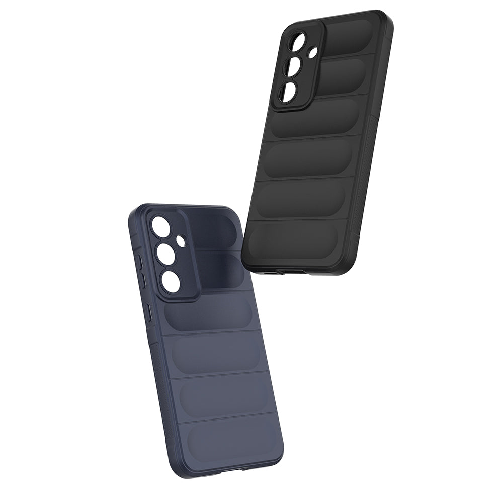Galaxy S25 FE Case Flexible TPU Hollow Back Surface Design Zore Ethnic Silicone Cover Navy Blue