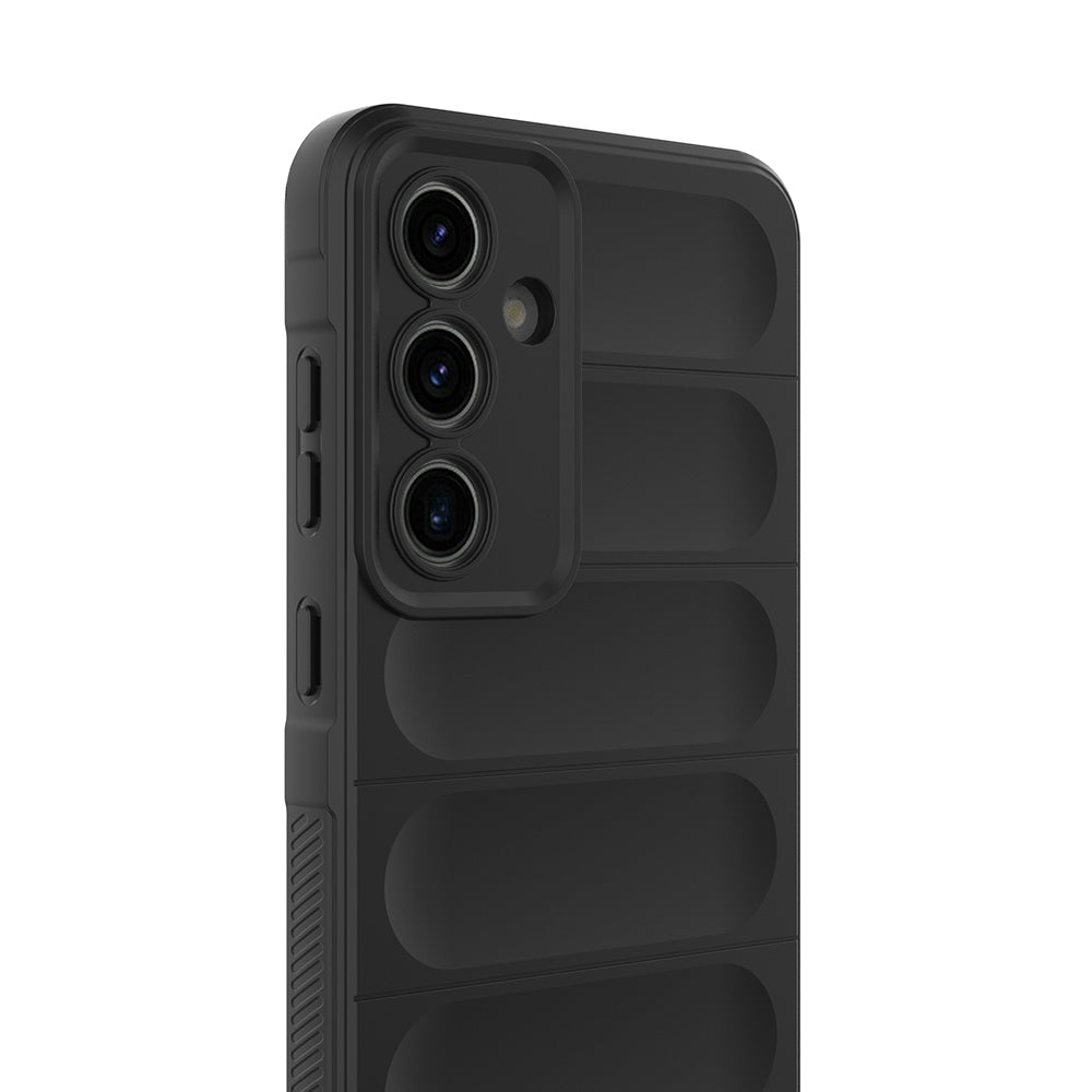 Galaxy S25 FE Case Flexible TPU Hollow Back Surface Design Zore Ethnic Silicone Cover Navy Blue
