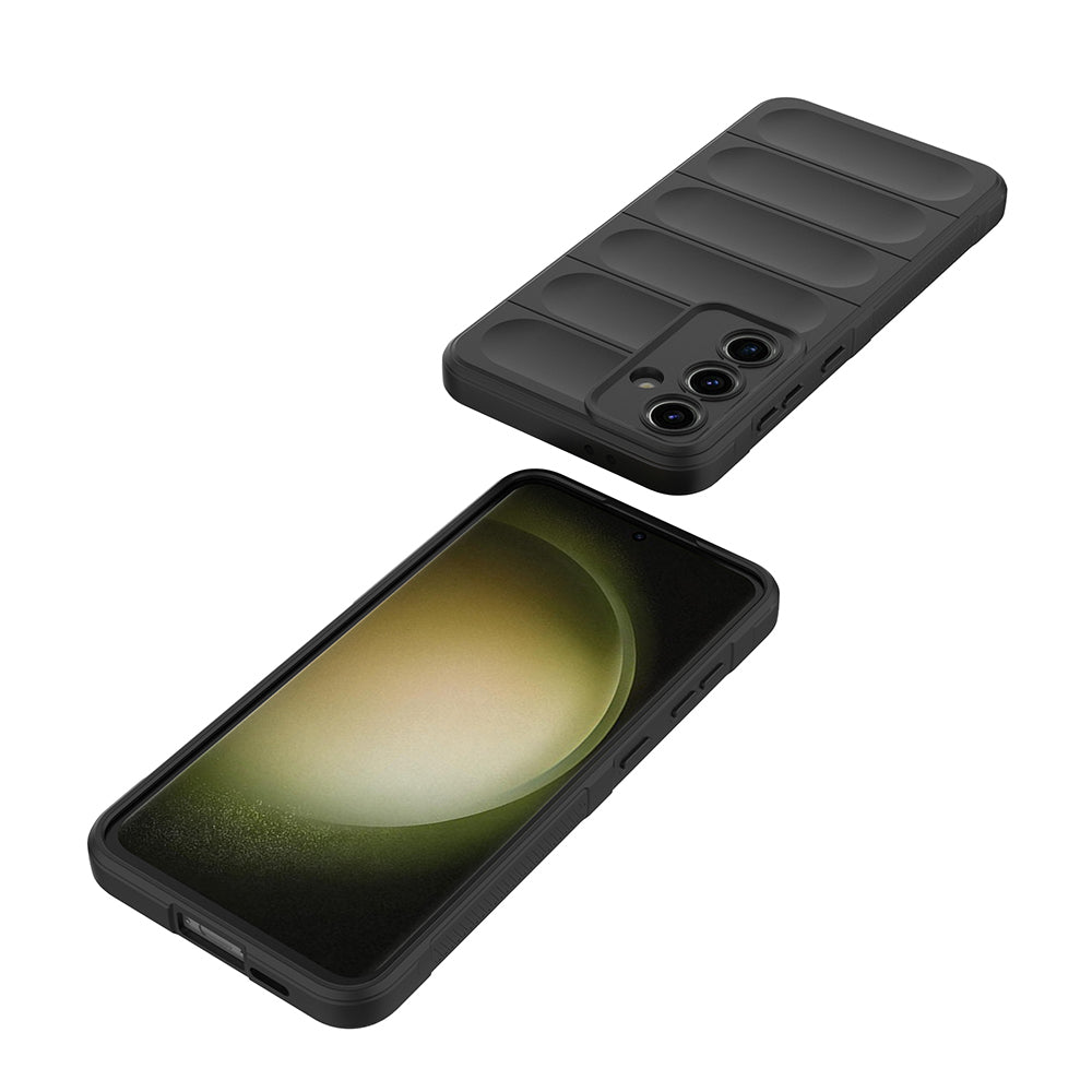 Galaxy S25 FE Case Flexible TPU Hollow Back Surface Design Zore Ethnic Silicone Cover Black