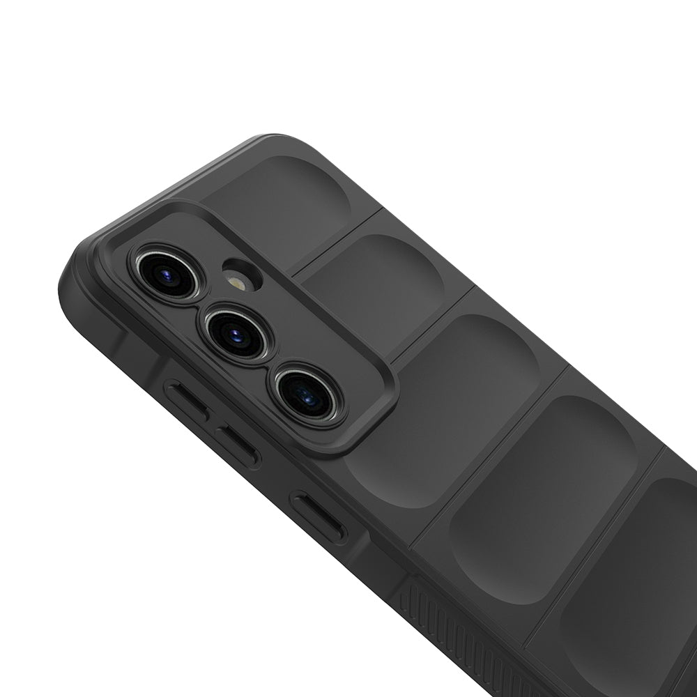 Galaxy S25 FE Case Flexible TPU Hollow Back Surface Design Zore Ethnic Silicone Cover Black