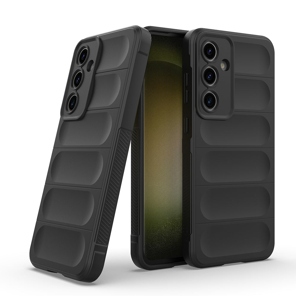 Galaxy S25 FE Case Flexible TPU Hollow Back Surface Design Zore Ethnic Silicone Cover Black