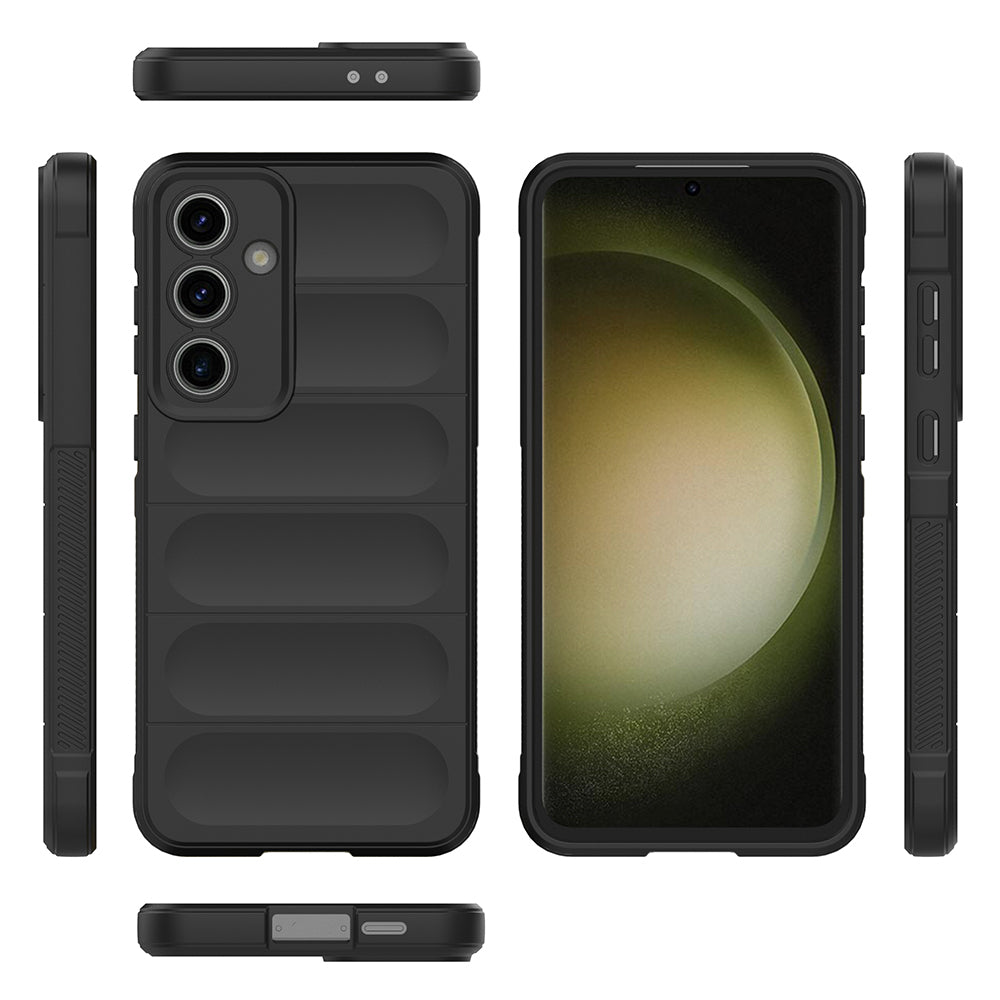 Galaxy S25 FE Case Flexible TPU Hollow Back Surface Design Zore Ethnic Silicone Cover Black