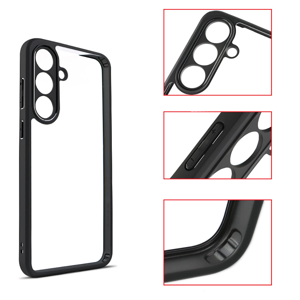 Galaxy S25 FE Case Camera Protection Transparent Back Surface Zore New Roll Cover Black