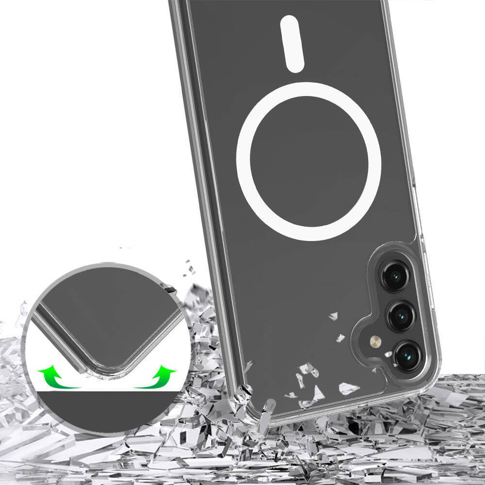 Galaxy S25 FE Case M-safe Charging Feature Transparent Hard PC Zore Embos Cover Transparent