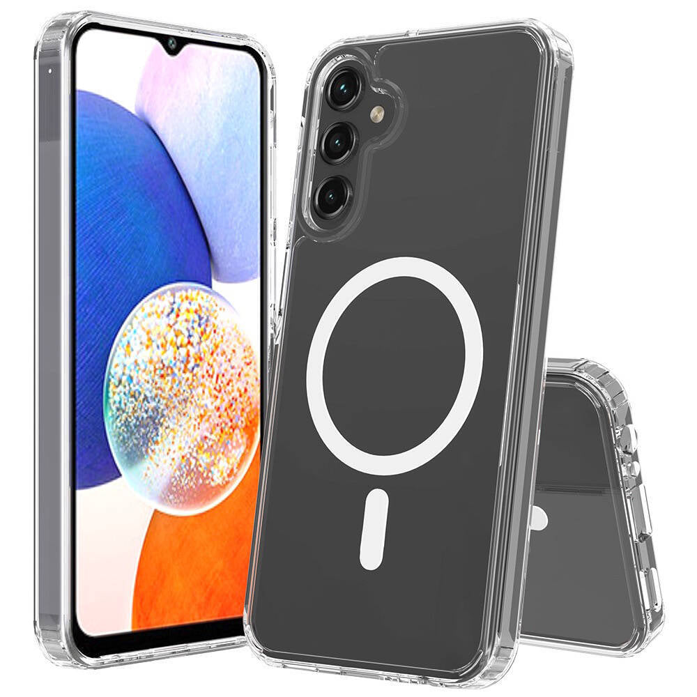 Galaxy S25 FE Kılıf M-safe Şarj Özellikli Şeffaf Sert PC Zore Embos Kapak Şeffaf