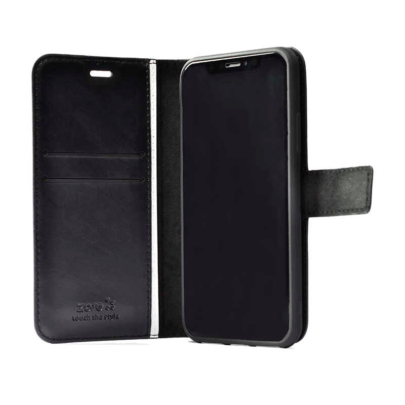 Galaxy S25 FE Case Zore Snow Deluxe Flip Cover Black
