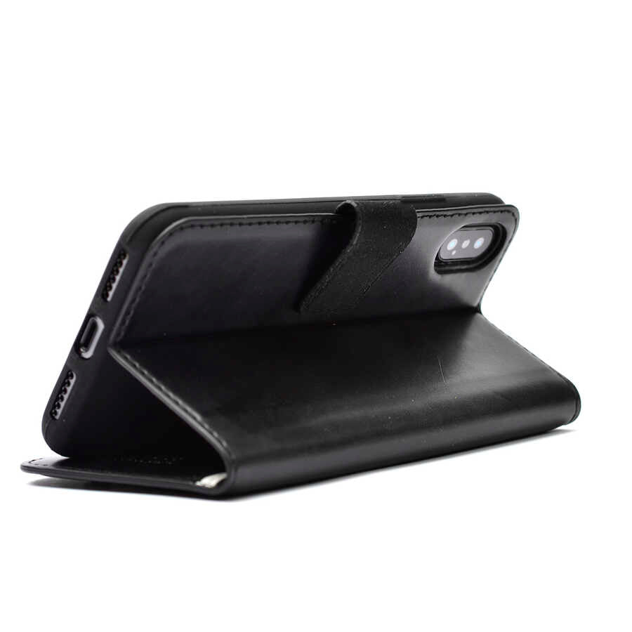 Galaxy S25 FE Case Zore Snow Deluxe Flip Cover Black