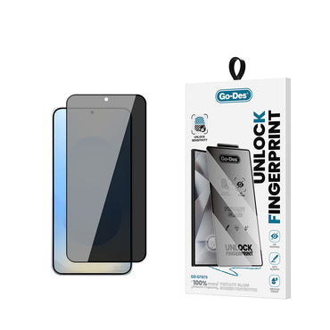 Galaxy S25 Go Des GD-001 Parmak İzi Bırakmayan Privacy 9H Temperli HD Cam Hayalet Ekran Koruyucu Siyah
