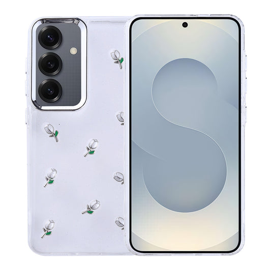 Galaxy S25 Kılıf Airbag Tasarımlı Simli Şeffaf Zore Kutup Kapak Lale