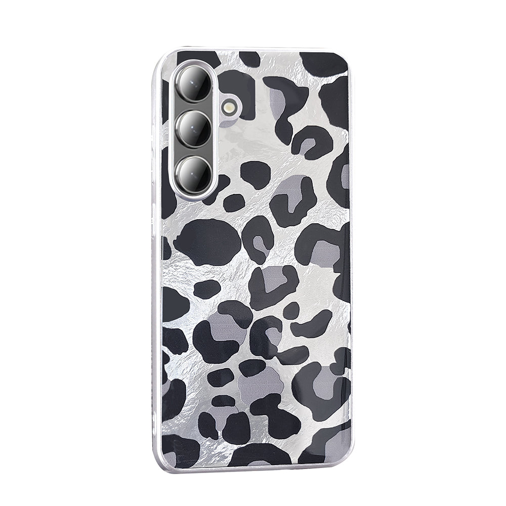 Galaxy S25 Case Patterned Zore Mep Cover Gold Leopard