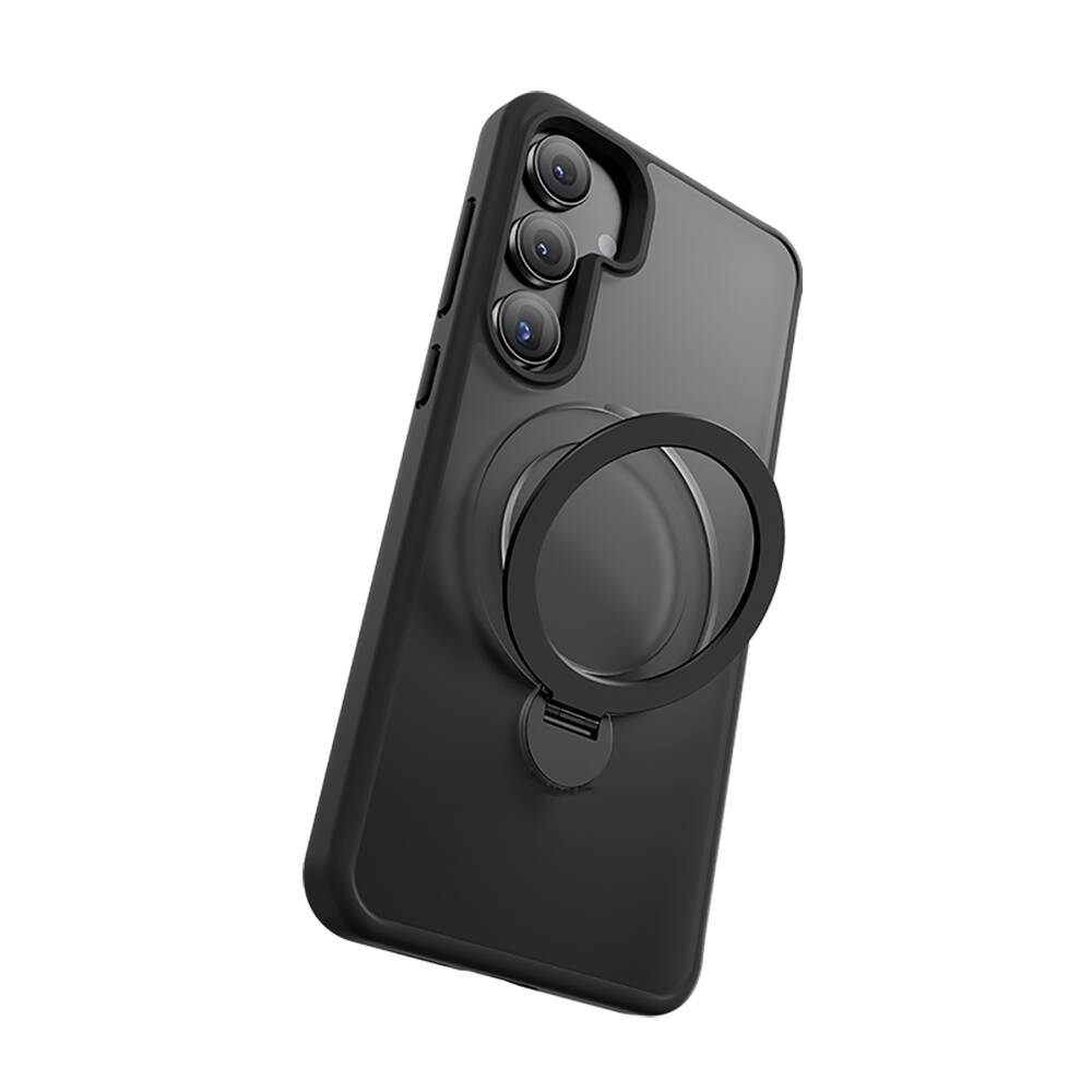 Galaxy S25 Kılıf M-safe Şarj Özellikli Benks Standlı Mist Protective Kapak Siyah