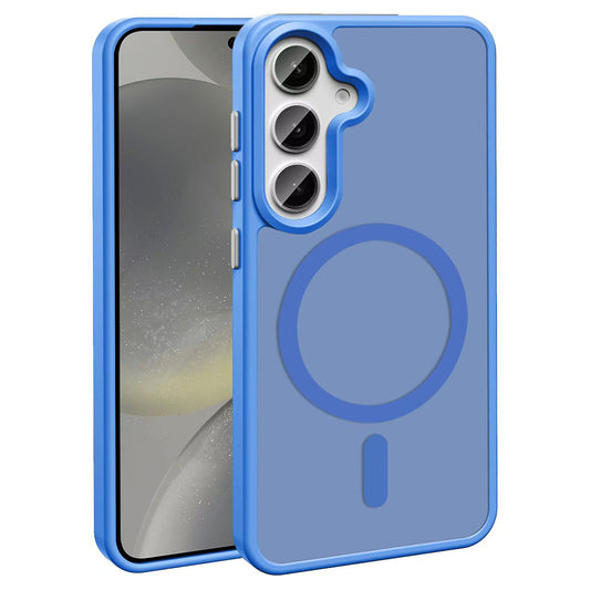 Galaxy S25 Case M-safe Charging Feature Matte Back Surface Zore Sio Cover Blue