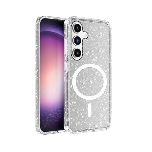 Galaxy S25 Case M-safe Charging Feature Shining Glitter Transparent Colorful Zore Allstar Cover Transparent