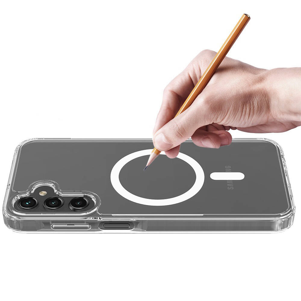 Galaxy S25 Case M-safe Charging Feature Transparent Hard PC Zore Embos Cover Transparent