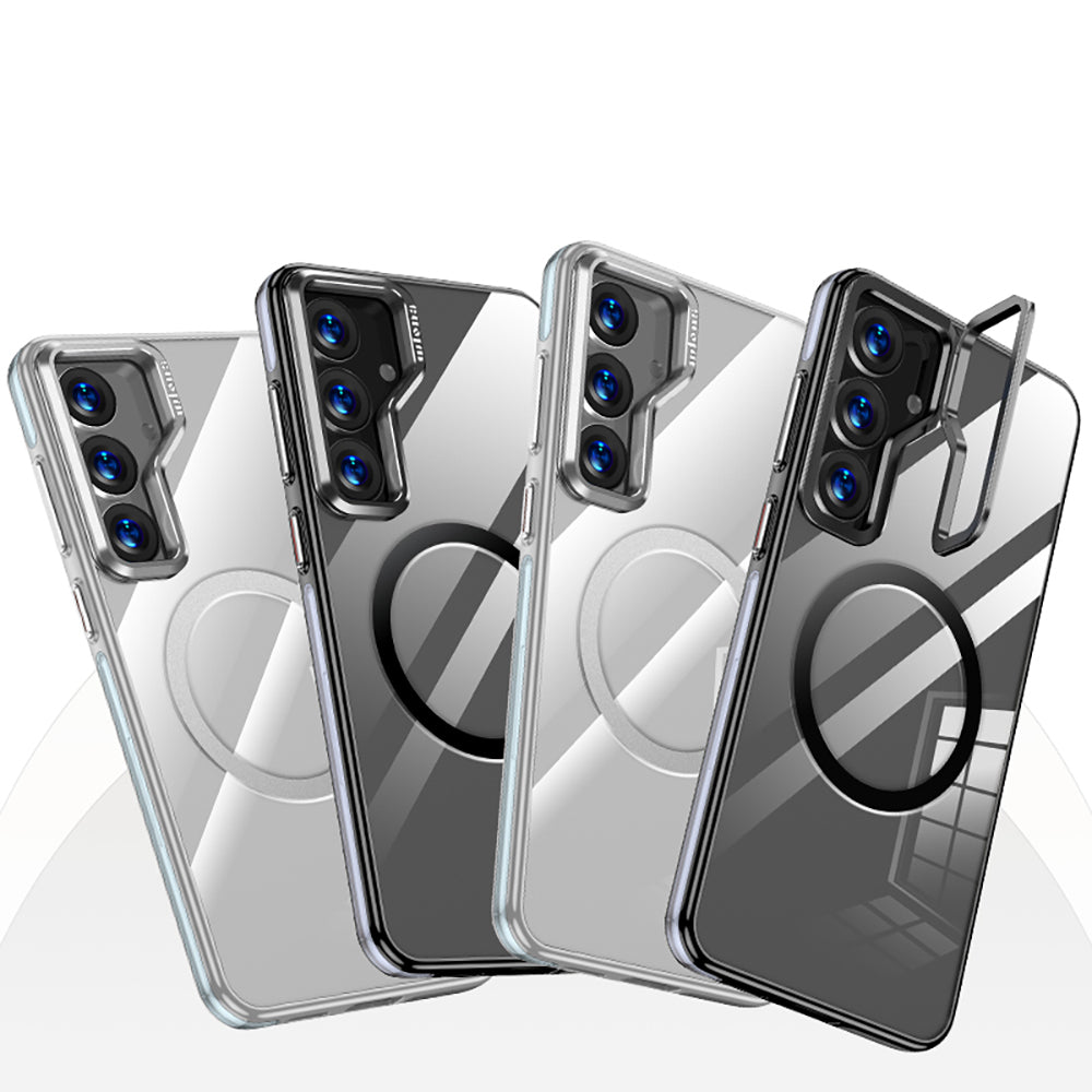 Galaxy S25 Kılıf M-safe Şarj Özellikli Wlons Standlı Efsane Kapak Siyah