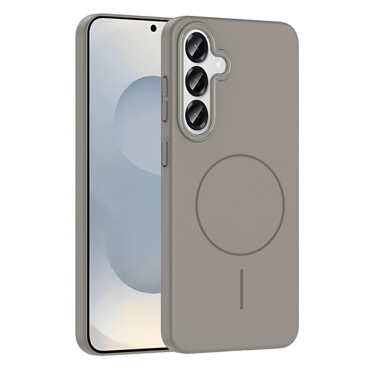 Galaxy S25 Case Zore Ruby Hard Cover Gray with M-safe Charging Feature