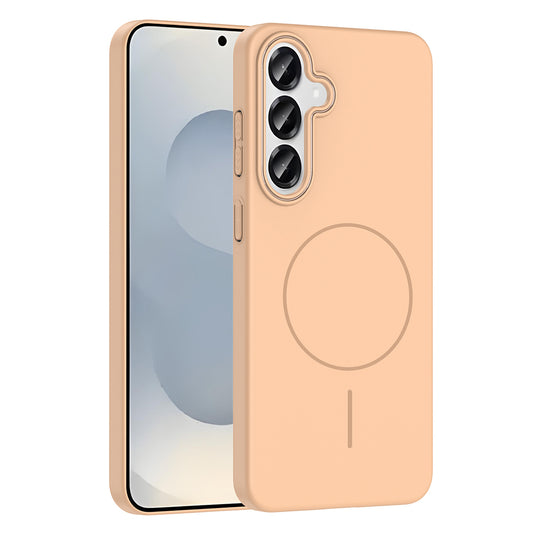 Galaxy S25 Case Zore Ruby Hard Cover Desert Titanium with M-safe Charging Function