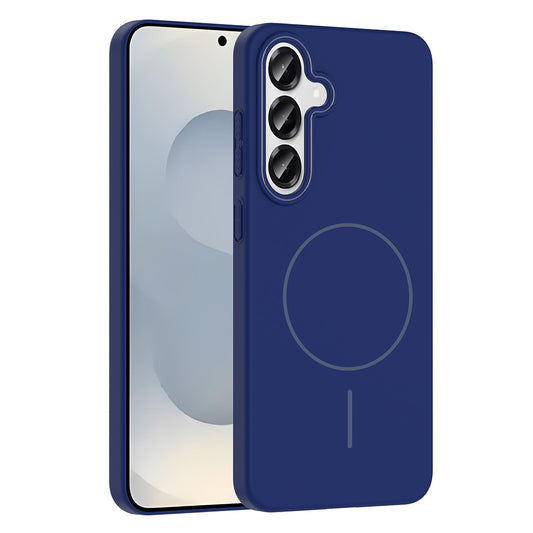 Galaxy S25 Case Zore Ruby Hard Cover Navy Blue with M-safe Charging Feature