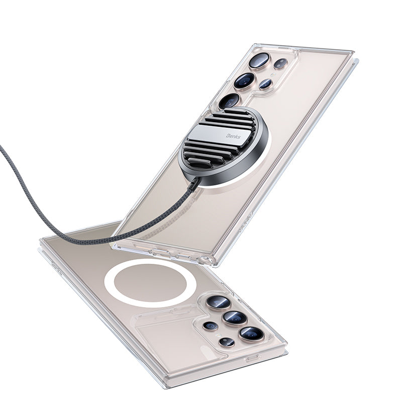 Galaxy S25 Plus Kılıf M-safe Şarj Özellikli Airbagli Şeffaf Benks LucentPro Serisi Kapak Şeffaf