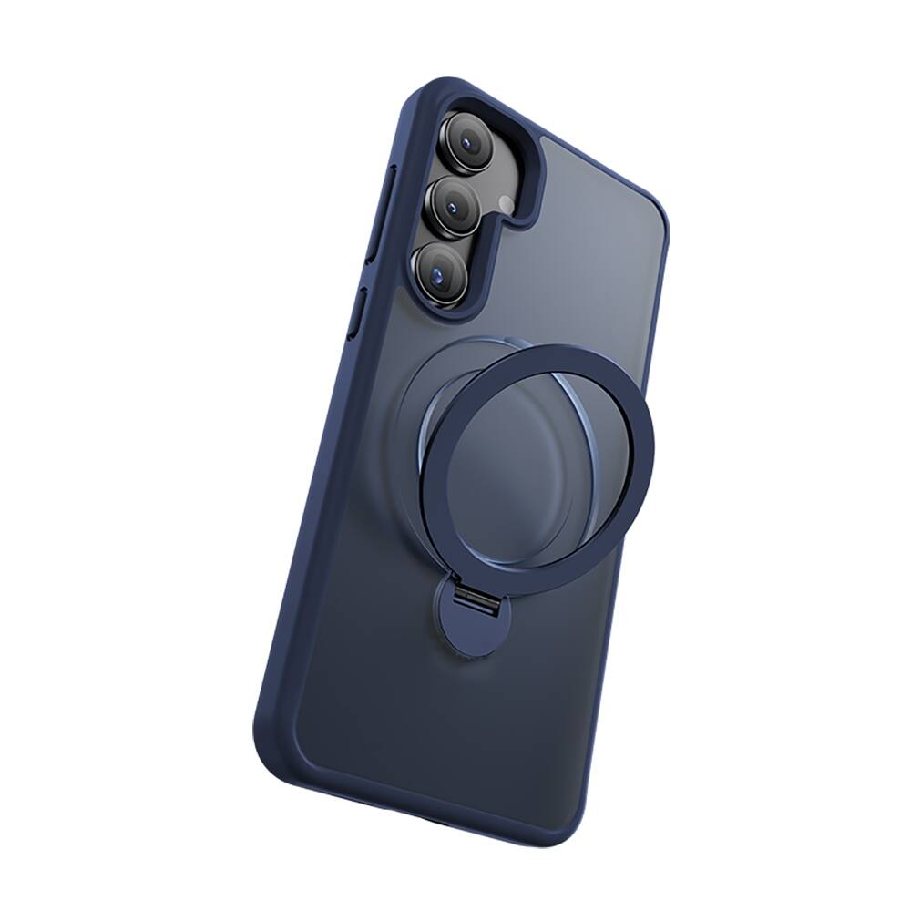 Galaxy S25 Plus Kılıf M-safe Şarj Özellikli Benks Standlı Mist Protective Kapak Mavi