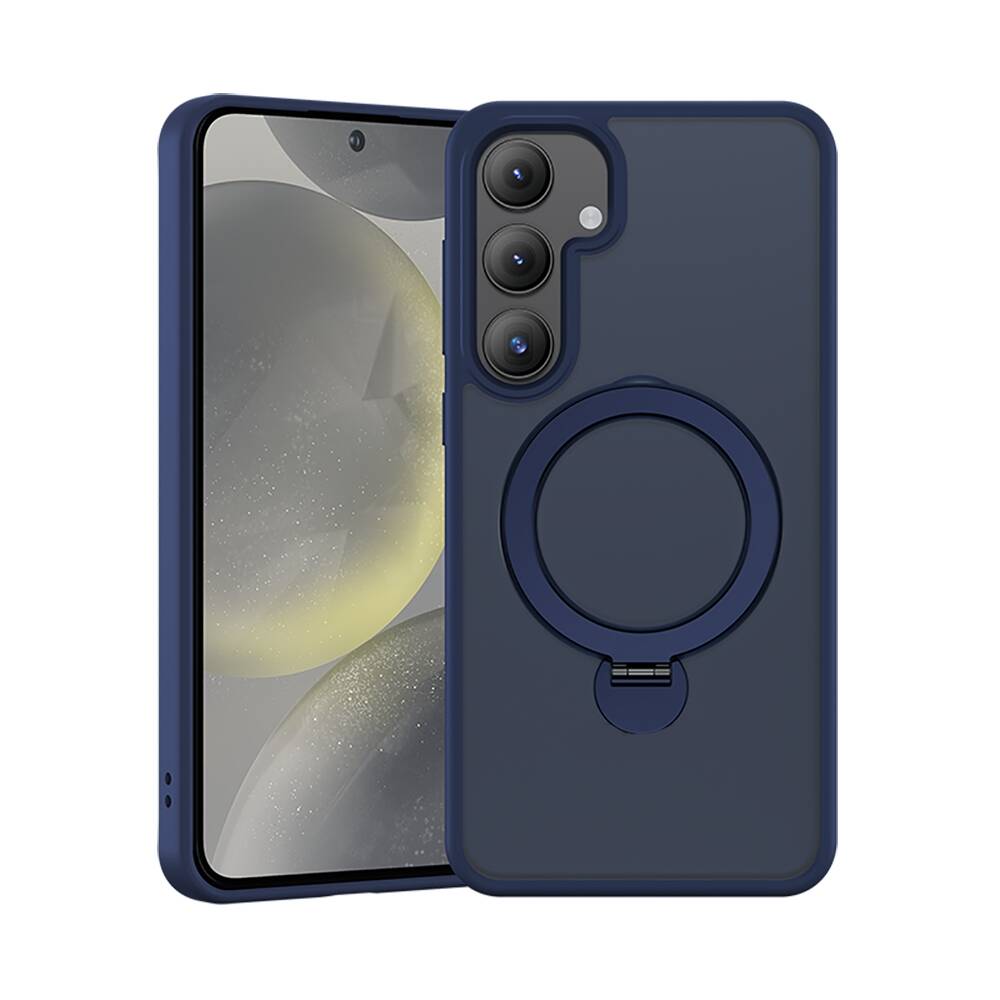 Galaxy S25 Plus Kılıf M-safe Şarj Özellikli Benks Standlı Mist Protective Kapak Mavi