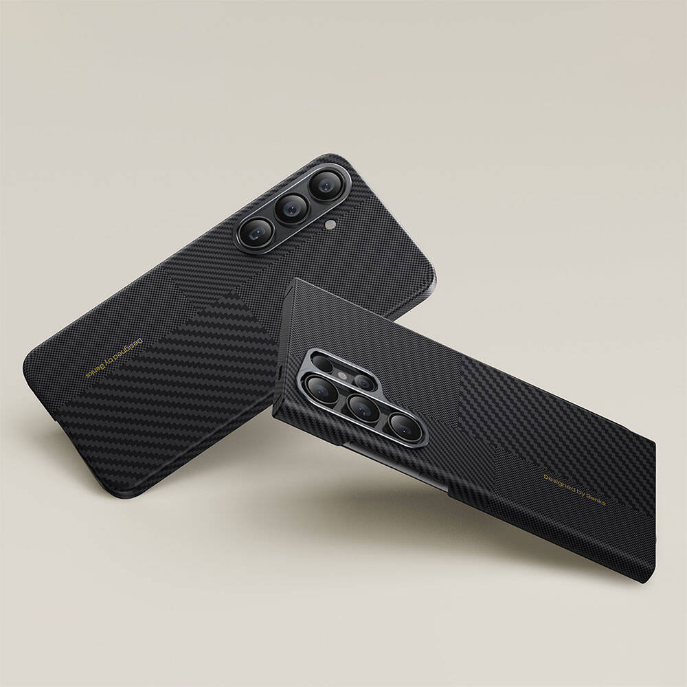 Galaxy S25 Plus Kılıf M-safe Şarj Özellikli Karbon Fiber Benks Montage ArmorAir Kevlar Kapak Siyah