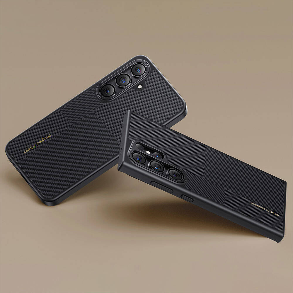 Galaxy S25 Plus Case M-safe Charging Feature Carbon Fiber Benks Montage Hybrid ArmorPro Kevlar Cover Black