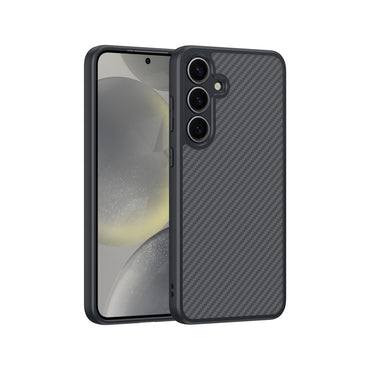 Galaxy S25 Plus Case with M-safe Charging Function Carbon Fiber Design Zore Elnino Cover Black