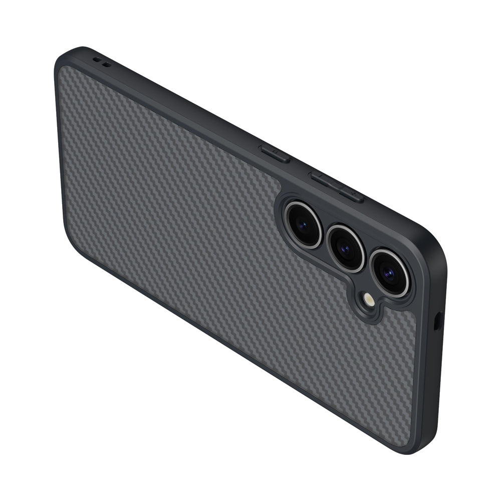 Galaxy S25 Plus Case with M-safe Charging Function Carbon Fiber Design Zore Elnino Cover Black