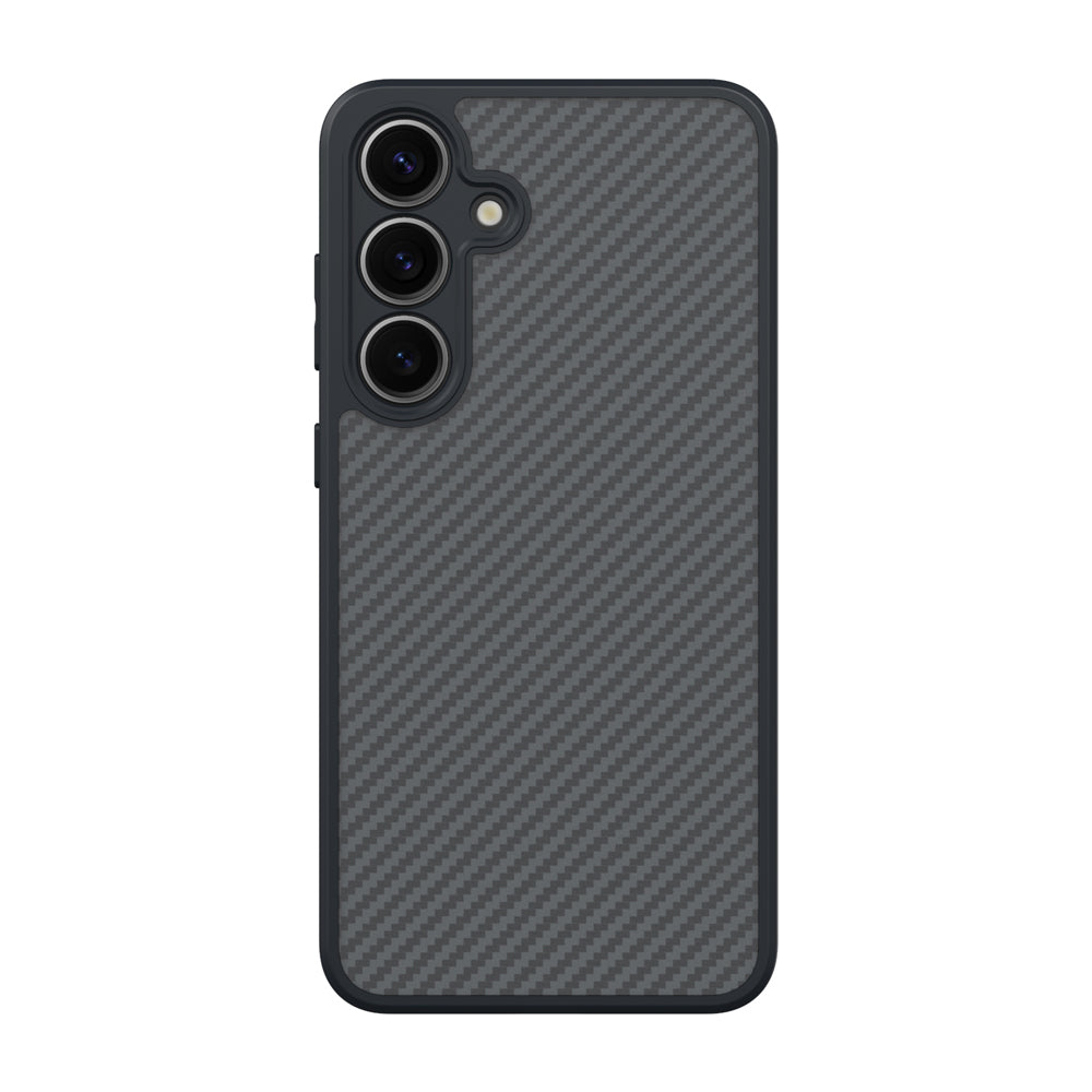 Galaxy S25 Plus Case with M-safe Charging Function Carbon Fiber Design Zore Elnino Cover Black