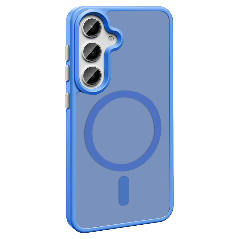 Galaxy S25 Plus Case M-safe Charging Feature Matte Back Surface Zore Sio Cover Blue