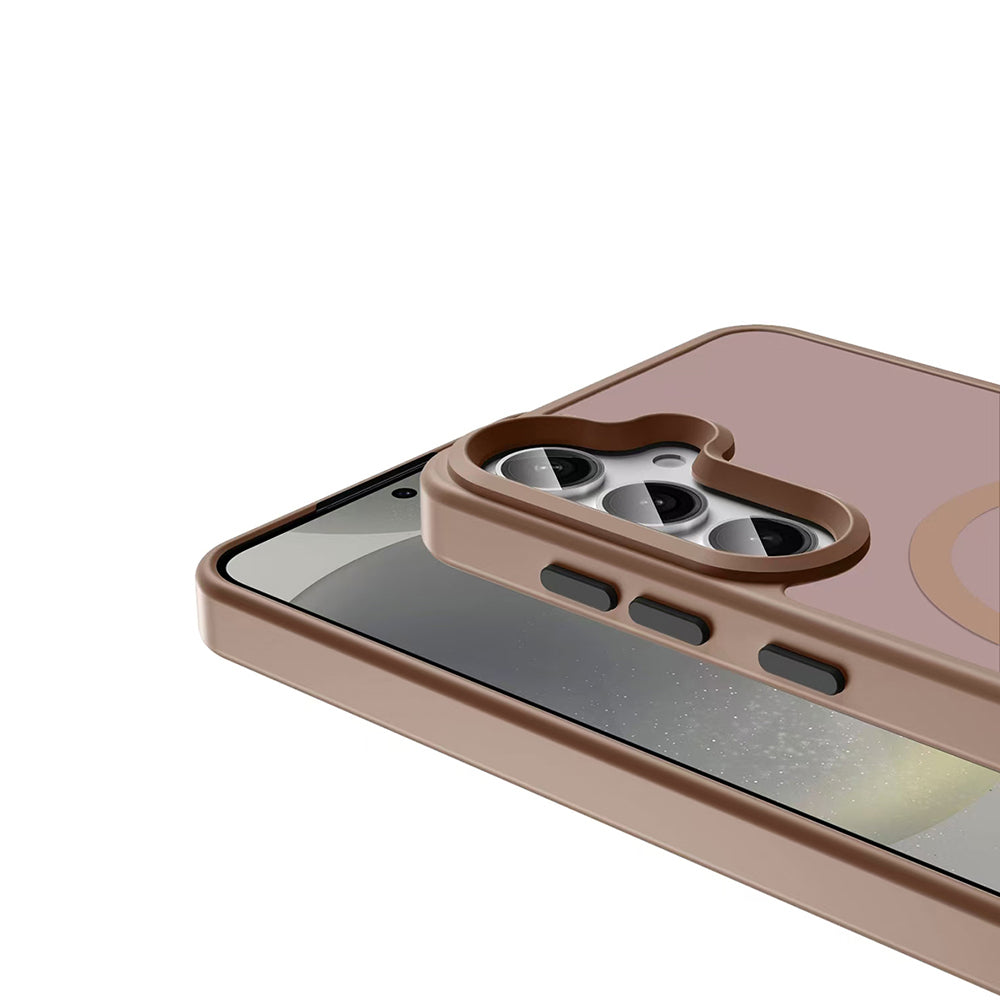 Galaxy S25 Plus Case with M-safe Charging Function Matte Back Surface Zore Sio Cover Rose Gold
