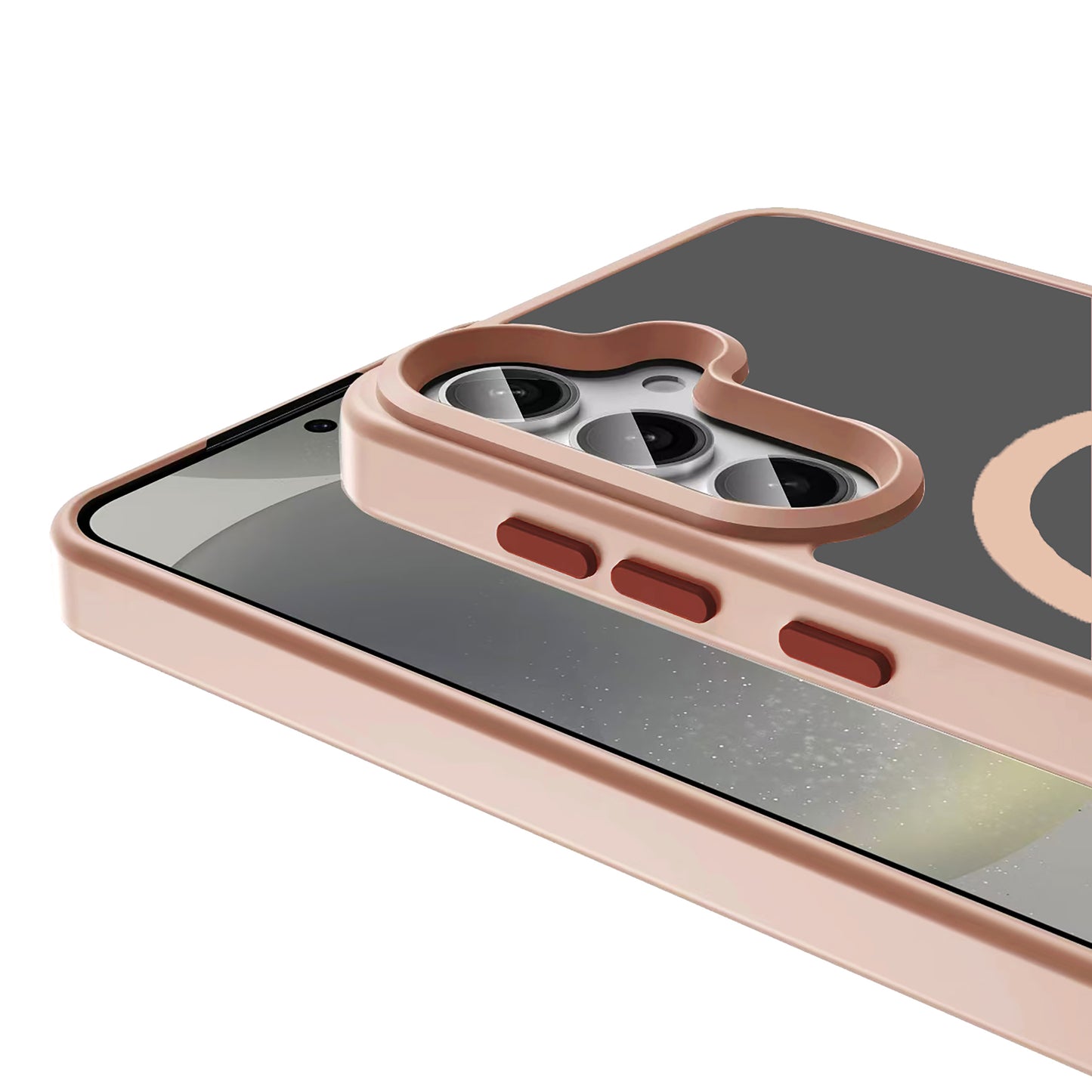 Galaxy S25 Plus Case with M-safe Charging Function Matte Back Surface Zore Sio Cover Rose Gold