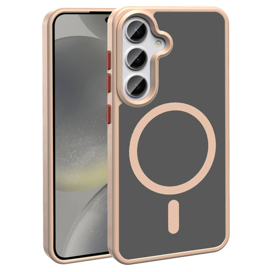 Galaxy S25 Plus Kılıf M-safe Şarj Özellikli Mat Arka Yüzey Zore Sio Kapak Rose Gold