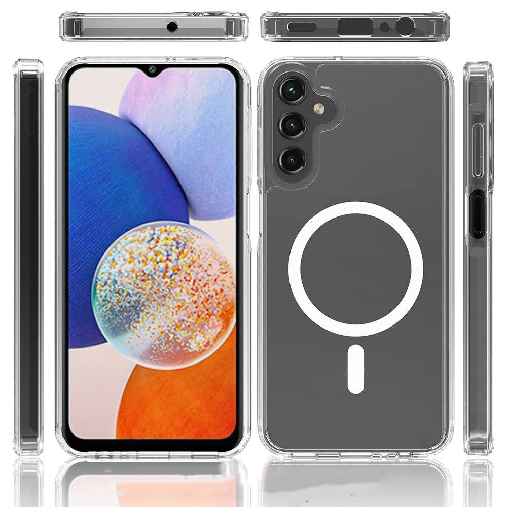 Galaxy S25 Plus Case M-safe Charging Feature Transparent Hard PC Zore Embos Cover Transparent