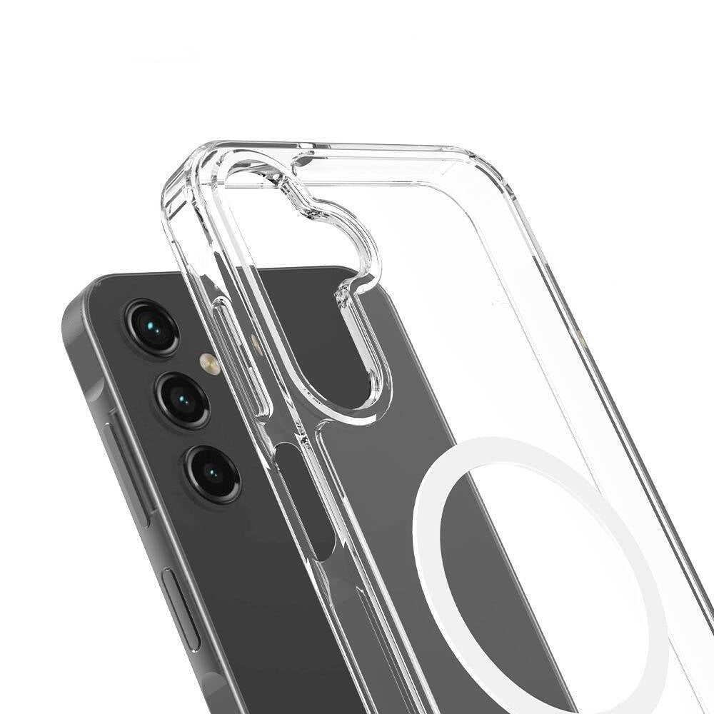 Galaxy S25 Plus Case M-safe Charging Feature Transparent Hard PC Zore Embos Cover Transparent