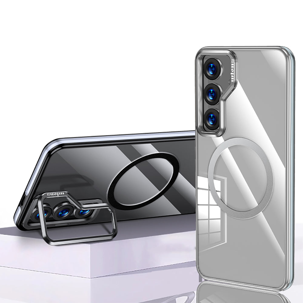 Galaxy S25 Plus Kılıf M-safe Şarj Özellikli Wlons Standlı Efsane Kapak Siyah