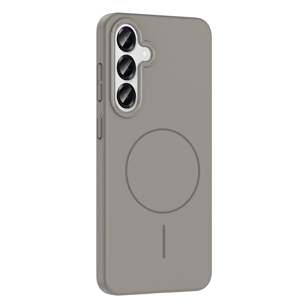 Galaxy S25 Plus Case Zore Ruby Hard Cover Gray with M-safe Charging Feature