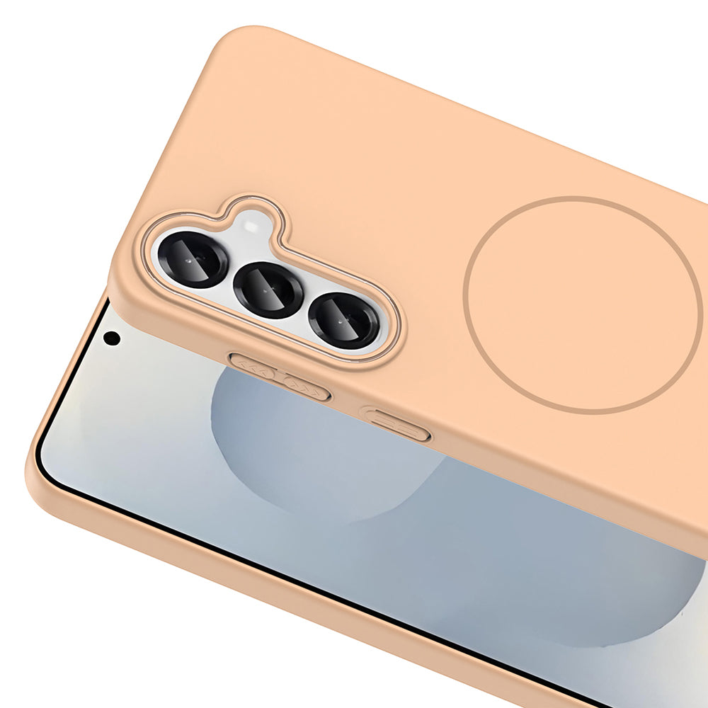 Galaxy S25 Plus Case Zore Ruby Hard Cover Desert Titanium with M-safe Charging Function